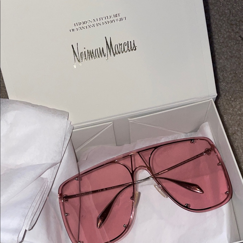 Alexander McQueen Pink Aviator Sunglasses